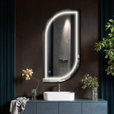 Espejo LED Semiovalado 1 | Botones táctiles | Función antivaho | Luz blanca neutra - Reyze Seria Salono Model 1